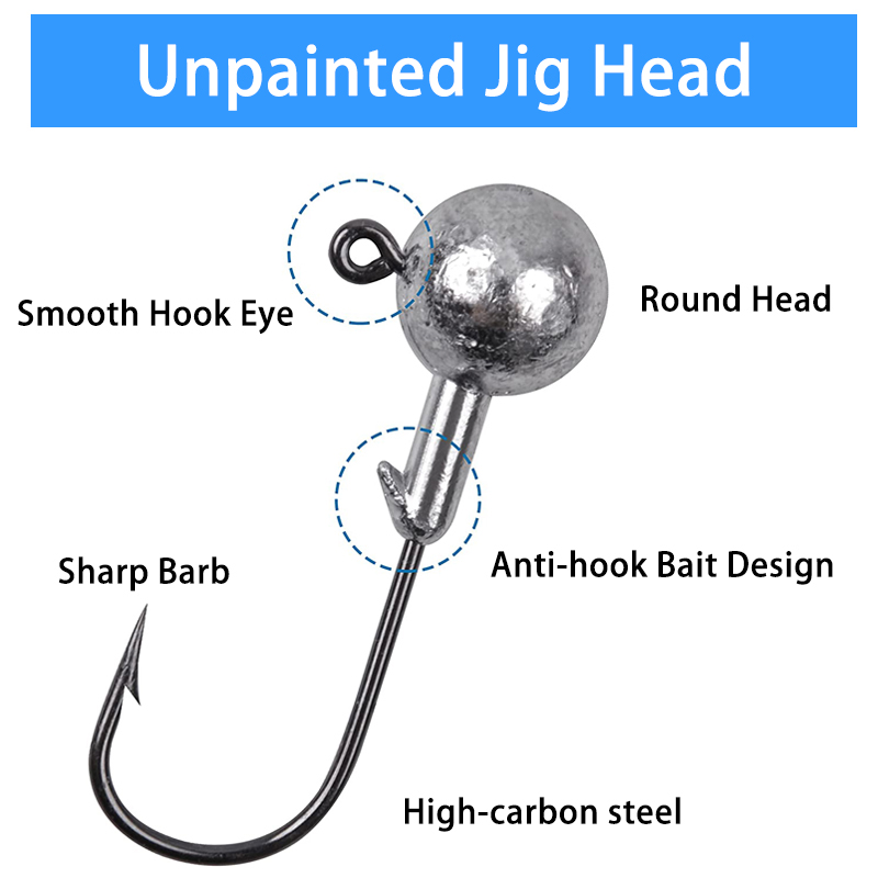 50PCS Jig Head Hook 1g 2g 3.5g - đánh giá và giá Fishing Lure Accessories